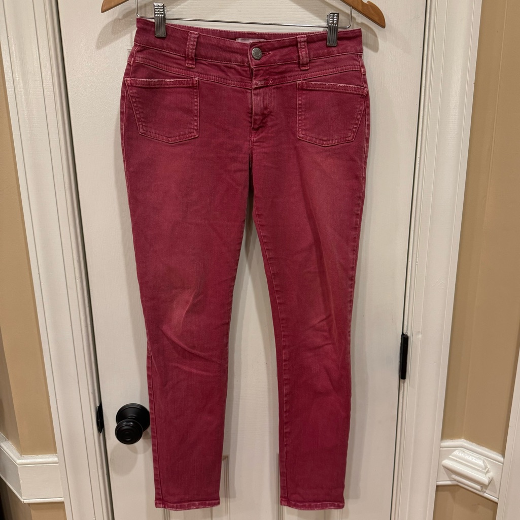 Nwot Closed Pedal-X Red Wash Full Length Skinny Jeans 26